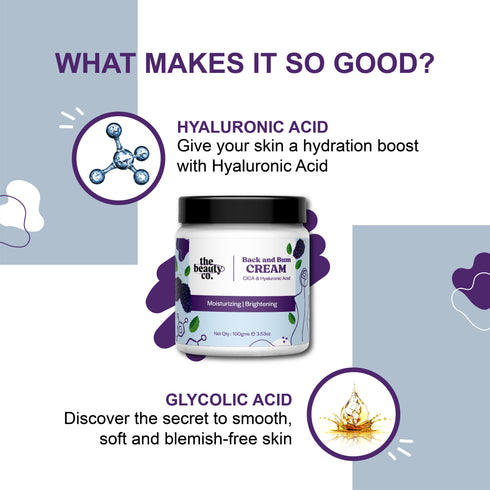 the beauty co Back and Bum Cream For Brightening and Acne Free Skin